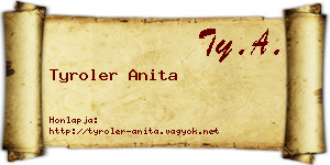 Tyroler Anita névjegykártya